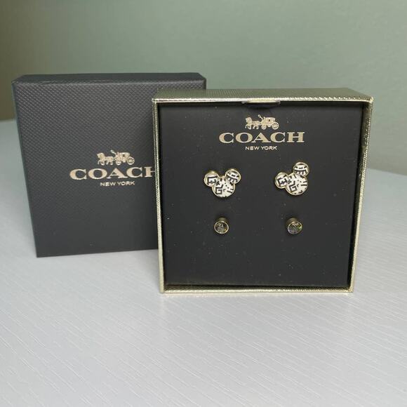 Coach X Keith Haring Disney Mickey Mouse Stud Earrings Set - Picture 1 of 7